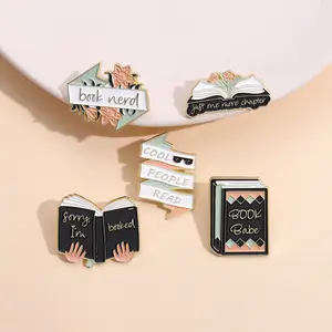 Cheap High Quality Pin Book And Flower Lapel Pin Metal Soft Enamel Pin