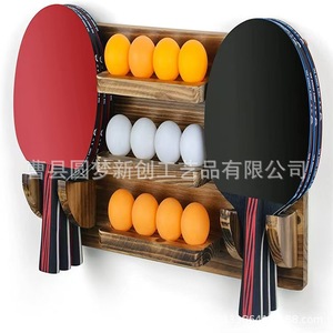 Soporte de pared de madera para raquetas de ping pong, organizador de raquetas de ping pong de madera para montar en la pared, estante de almacenamiento para equipo deportivo - Product Image 1