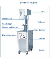 Machine de scellage semi-automatique pour canettes de boissons, de bière, de lait en poudre, de café en grains, en aluminium