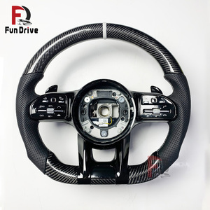 Volant en fibre de carbone pour <span class=keywords><strong>Mercedes</strong></span>, amélioration de la voiture, <span class=keywords><strong>Mercedes</strong></span> Benz AMG CLK W209, Classe A W177 A200, Classe V W447, GLC X253 300 63s - Product Image 3