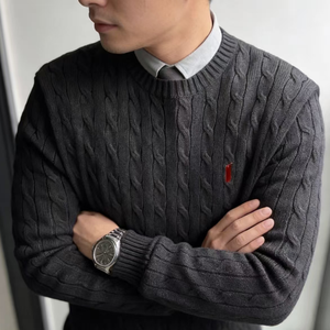 <span class=keywords><strong>Pull</strong></span> en maille torsadée élégant pour <span class=keywords><strong>homme</strong></span> de qualité originale, mélange de cachemire, vêtement de Noël polyvalent avec LOGO - Product Image 6