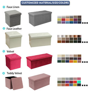 Bailey personnalisé Morden pouf boîte de rangement vert Teddy velours chaussures <span class=keywords><strong>banc</strong></span> jouets <span class=keywords><strong>coffre</strong></span> avec couvercle - Product Image 6