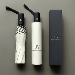 Parapluie de voyage compact pliable en trois sections, 8K, entièrement automatique, en plastique, coupe-vent, imperméable, protection UV, pour affaires, vente en gros d'usine - Product Image 2