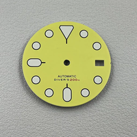 Nouveau cadran en acier inoxydable vert lumineux de 28,5 mm pour mouvements NH35/NH36, étanche, durable, montre de plongée mécanique modifiée