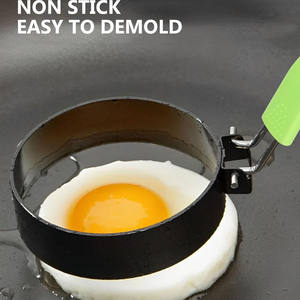 Molde de acero inoxidable antiadherente para huevos fritos, molde para tortitas, molde para omelette, utensilios de cocina para freír huevos, accesorios de cocina, anillos para huevos. - Product Image 3