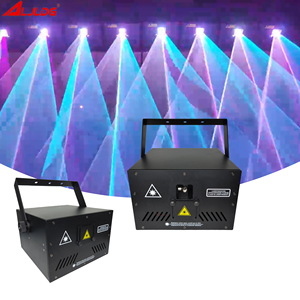 Projecteur laser <span class=keywords><strong>RGB</strong></span> professionnel 10W avec animation de motifs, contrôle DMX512, idéal pour les mariages, les bars et la location de matériel de fête - Product Image 1