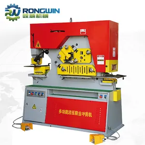 Rongwin הידראוליים ironworker Q35Y סדרת אגרוף וגזירה מכונה מלאך פלדת חיתוך וכיפוף מחרטה על מכירה