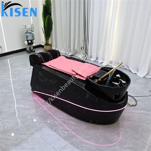 KISEN Sillón Eléctrico de Masaje para Lavado de Cabello con Lavacabezas, de Cuero Negro de Buena Calidad y Precio Económico, para SPA y Peluquería - Product Image 5