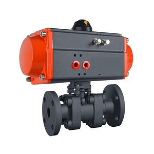 Válvula de Bola de Acero Inoxidable de 2 Vías con Brida de PTFE, Accionamiento Neumático, Ventana de 90 Días, Alto Rendimiento, COVNA - Product Image 2