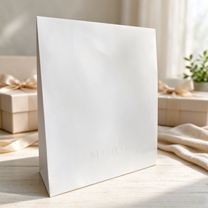 Bolsa de Papel Kraft Blanca Reciclable en Oferta, Bolsa de Regalo con Logotipo Grabado, Impresión Personalizada, Bolsa de Papel para Envíos - Product Image 5
