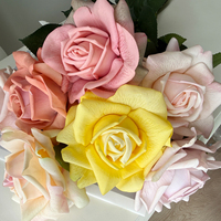Roses artificielles au toucher réel en soie et latex, fleurs de haute qualité pour la décoration de la maison et des mariages, arrangement floral artificiel