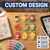 Grosir Gantungan Kunci PVC Buah Custom 9 Desain Kartun Lucu Pesona Enamel Lembut OEM ODM Pabrik Langsung Hadiah Promosi