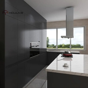Concetto completo di sala da pranzo 3D vernice eco-friendly modulare in stile moderno armadio da cucina con cassetto cestino e rubinetto - Product Image 1