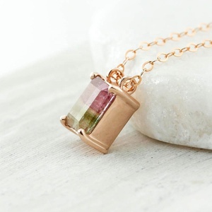 <span class=keywords><strong>Pendentif</strong></span> en Tourmaline pour pastèque et pastèque, bijoux taillés en <span class=keywords><strong>argent</strong></span> Sterling 925, émeraude, en or Rose, offre spéciale - Product Image 2