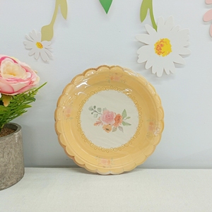 Vaisselle de fête du thé DAMAI, décorations de table, thème floral, assiette d'anniversaire, vaisselle jetable à thème rose, gobelets en papier, serviettes - Product Image 6