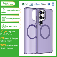 Étui de protection transparent violet Soonleader pour téléphone portable S25 Ultra, anti-rayures, TPU+PC, antichoc, magnétique