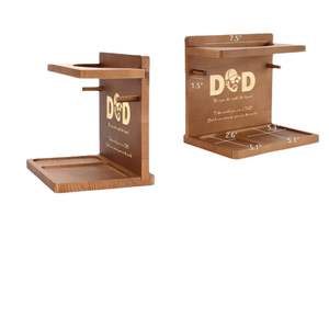 Wooden Hat <b>Rack</b> With Key Holder Solid <b>Wood</b> <b>Storage</b> Stand Multipurpose Desktop Organizer For Bedroom Living Room - Product Image 4