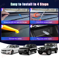 Lampe d'ambiance LED pour voiture, éclairage d'ambiance RGB pour pare-brise avant et tableau de bord, lampe d'atmosphère intérieure en acrylique, contrôle USB et application à distance