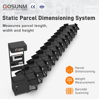 Sistem DWS Statis Industri Kapasitas 3000 PPH Akurasi 5mm/10g untuk Pengukuran Dimensi dan Penimbangan Paket Logistik E-commerce
