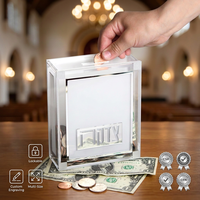 Boîte à Tzedakah en Acrylique Transparent avec Fente à Monnaie Verrouillable pour Donations de Charité Juives, Synagogue, Rosh Hashanah - Fabrication OEM