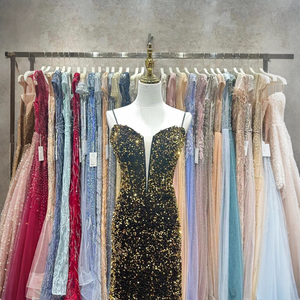 Jancember LSJA34 Sparkly <strong>Red</strong> <strong>Sequins</strong> Golden Spaghetti Strap Mermaid Slim Evening Party Dress - Product Image 6