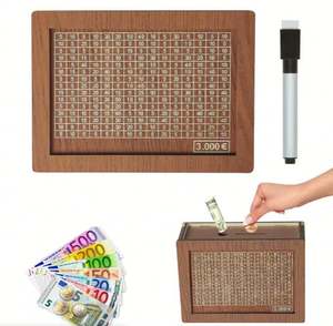 Boîte à monnaie <span class=keywords><strong>en</strong></span> bois personnalisée - Boîte d'épargne pour dollars, <span class=keywords><strong>euros</strong></span>, livres et <span class=keywords><strong>francs</strong></span> avec design numérique - Product Image 2