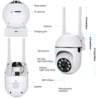 Prix usine double antenne 50m Vision nocturne infrarouge 1080P interphone en temps réel 360 ° PTZ petite caméra IP dôme