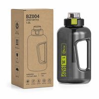Bouteille d'eau sport 1,2 L (40 oz) avec poignée latérale intégrée, anti-fuite, isolation thermique PC 0-6h, sans BPA, couvercle à clapet, OEM/ODM en gros