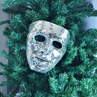 Masque de costume d'horreur d'Halloween avec effet boule disco réfléchissante et clignotante pour les fêtes et les carnavals