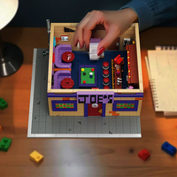 Blocs de construction DIY Street View, modèle de la taverne de Moe des Simpsons, inspiré de l'anime, échelle 1:8, jouet de construction en plastique, cadeau pour enfant