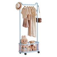 Porte-manteau mobile sur pied en fer, design double barre, grande capacité de rangement pour salon, chambre et balcon