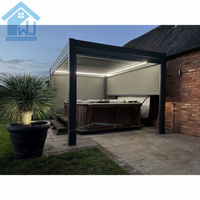 Pergola en aluminium haut de gamme Sweet Home, imperméable, avec toit à lamelles motorisées et commande intelligente pour cour de villa