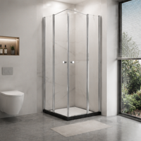 Cabine de douche d'angle carrée en aluminium fabriquée en Chine pour salle de bain