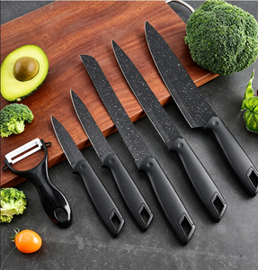 Juego de cuchillos de cocina de 6 piezas, cuchillo de chef con revestimiento antiadherente, cuchillo para cortar pan, cuchillo para frutas con pelador, acero inoxidable 3Cr13 - Product Image 4