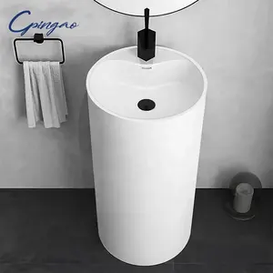European Modern Design Sanitary Ware Manufacturer Supplier Standing Column Pedestal Wash Basin