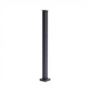 Reilbu Clean Look Hot Sale Modern Stainless Steel <b>Flooring</b> Mounted <b>Matte</b> Black Cable Railing Level Line Post for Deck or Balcony - Product Image 3