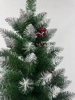 Sapin de Noël artificiel en PVC de haute qualité, rouge, avec cônes de pin, grande décoration extérieure pour jardin et accessoires photo