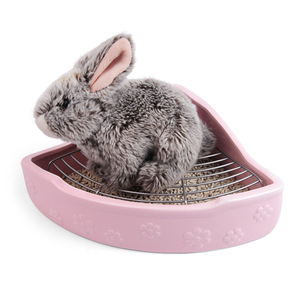 Toilette pour animaux de compagnie en céramique chaude <span class=keywords><strong>Bac</strong></span> à litière d'entraînement d'angle pour chinchilla lapin hamster - Product Image 2