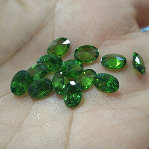 Zircone cubique, pierres synthétiques en vrac, aigue-marine/vert, forme ovale, taille facetée, pierres CZ pour la fabrication de bijoux - Product Image 6