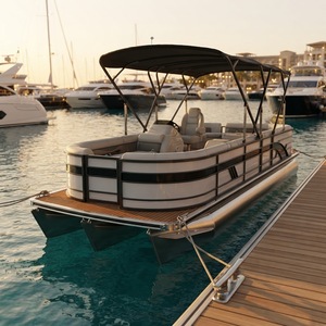 <span class=keywords><strong>Bateau</strong></span> ponton en aluminium soudé, <span class=keywords><strong>bateau</strong></span>-maison flottant économique, barge de fête ponton, mini <span class=keywords><strong>bateau</strong></span> ponton de pêche sportif à moteur hors-bord - Product Image 1