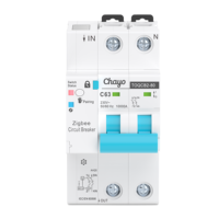 Tuya Zigbee MCB Mini disjoncteur avec télécommande Consommation d'énergie 1-4P 1-63A Protection contre les surtensions TONGOU