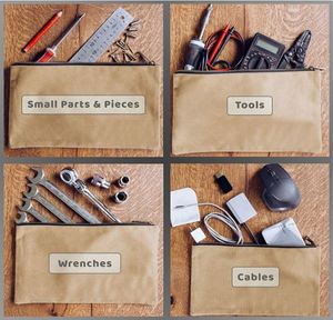 Free sample <b>Waxed</b> <b>Canvas</b> 16oz Heavy Duty Multi-purpose <b>Canvas</b> Zipper Tool Bag Utility Bag Organize Storage Pouch 3-pack - Product Image 5