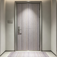 Revêtement de porte en film PVC à base de MDF, substrat semi-finie pour porte d'entrée d'appartement, projet commercial