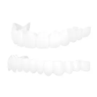 1 מחשב עליון/נמוכים שיניים תותבת פוליאתילן מיידי חזיתות שיניים כיסוי סימולציה פלטה אוראלי טיפול יופי הצמד חיוך