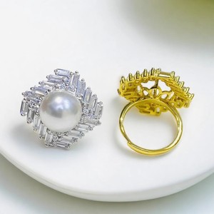 Base de Plata S925 para Joyería Femenina, Accesorio 10614DIY, Base Vacía para Cuentas Redondas de 9-12 mm, para Anillos de Perlas - Product Image 4