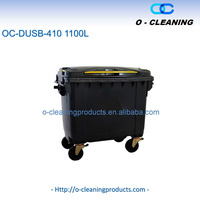 Poubelle de recyclage en plastique à roulettes de 1100L pour l'extérieur O-Cleaning Poubelle carrée en plastique épaissi/Conteneur à ordures