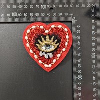 Appliques couronne en forme d'animal, œil porte-bonheur perlé, dernières nouveautés 3D faites à la main à coudre avec sequins décoratifs en PVC pour chapeaux