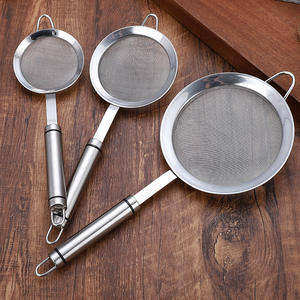 Stainless Steel Strainer With Hook 304 <b>Mesh</b> <b>Fine</b> <b>Sieve</b> For Soy Milk Dumpling Skimmer Kitchen Filter Screen - Product Image 2