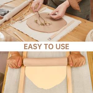10 pièces poterie enseignement roulement boue bâton Guide outils 1 pièces poterie outils argile roulant Pinwith lin nappe - Product Image 6