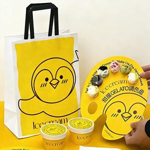 ETpack Mini bac à papier pour crème glacée Cône croustillant Cône boule de crème glacée Palette de cartes en papier jetable Planche à <span class=keywords><strong>dessin</strong></span> Drip-prooTray - Product Image 4